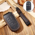 Hallmo Car Cowhide Leather Key Protective Cover Key Case for Jeep Compass(Black)