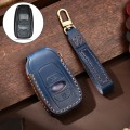 Hallmo Car Cowhide Leather Key Protective Cover Key Case for Subaru Forester(Blue)