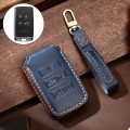 Hallmo Car Cowhide Leather Key Protective Cover Key Case for Land Rover Discovery 5 B Style(Blue)