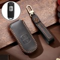 Hallmo Car Cowhide Leather Key Protective Cover Key Case for Mazda Axela 2-button(Black)