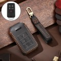 Hallmo Car Cowhide Leather Key Protective Cover Key Case for Volvo 5-button(Black)