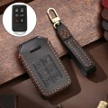 Hallmo Car Cowhide Leather Key Protective Cover Key Case for Volvo 6-button(Black)