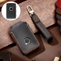 Hallmo Car Cowhide Leather Key Protective Cover Key Case for New Volvo(Black)