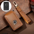 Hallmo Car Cowhide Leather Key Protective Cover Key Case for New Volvo(Brown)