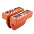 Car Multi-functional Console PU Leather Box Cup Holder Seat Gap Side Storage Box (Brown)