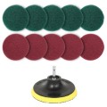 11 in 1 4 inch Sticky Disc Scouring Pad Floor Wall Window Glass Cleaning Descaling Electric Drill Br