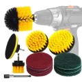 12 in 1 Floor Wall Window Glass Cleaning Descaling Electric Drill Brush Head Set, Random Color Deliv