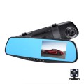 4.5 inch Car Rearview Mirror HD 1080P Double Recording Driving Recorder DVR Support Motion Detection
