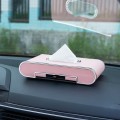 Car Dashboard Diamond Paper Towel Box with Temporary Parking Phone Number Card & Phone Holder(Pink)