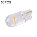 50 PCS T10 DC12V / 0.3W Car Clearance Light COB Lamp Beads(Yellow Light)