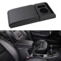 Car Multi-functional Dual USB Armrest Box Booster Pad, Microfiber Leather Straight Type (Black White