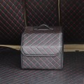 Car Trunk Foldable Storage Box, Checkered Small Size: 33 x 32 x 30cm(Black Red)