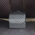 Car Trunk Foldable Storage Box, Checkered Small Size: 33 x 32 x 30cm(Beige)