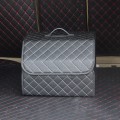 Car Trunk Foldable Storage Box, Checkered Middle Size: 40 x 32 x 30cm (Beige)