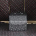 Car Trunk Foldable Storage Box, Rhombic Grid Small Size: 33 x 32 x 30cm (Black)