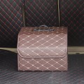 Car Trunk Foldable Storage Box, Rhombic Grid Middle Size: 40 x 32 x 30cm (Coffee)