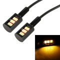 1 Pair DC12V 0.4W 3LEDs SMD-5630 Car / Motorcycle License Plate Light, Cable Length: 27cm (Yellow Li