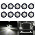 10 PCS MK-009 3/4 inch Car / Truck 3LEDs Side Marker Indicator Lights Bulb Lamp (White Light)