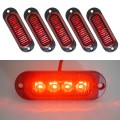 5 PCS MK-087 Car / Truck 4LEDs Side Marker Indicator Lights Bulb Lamp (Red Light)