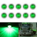 10 PCS MK-118 3/4 inch Metal Frame Car / Truck 3LEDs Side Marker Indicator Lights Bulb Lamp (Green L