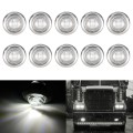10 PCS MK-118 3/4 inch Metal Frame Car / Truck 3LEDs Side Marker Indicator Lights Bulb Lamp (White L