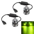 1 Pair H7 27W / DC12V Car Aluminum Alloy Flashing LED Headlight (Lime Green)