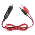 12V 16 AWG Crocodile Test Clip to Cigarette Lighter Plug Adapter Extension Cable