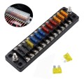 ZH-978A2 FB1902 1 In 12 Out 12 Ways Independent Positive Negative Fuse Box with 24 Fuses for Auto Ca