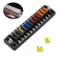 ZH-979A2 FB1904 1 In 1 Out 12 Ways Positive Negative Fuse Box with 24 Fuses for Auto Car Truck Boat