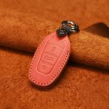 For PEUGEOT Car Cowhide Leather Key Protective Cover Key Case(Red)