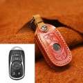 For Buick Car Cowhide Leather Key Protective Cover Key Case, Six Keys Version (Red)