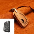 For Cadillac New Style Car Cowhide Leather Key Protective Cover Key Case (Brown)