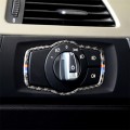 Three Color Carbon Fiber Car Headlight Switch Decorative Sticker for BMW E90 / E92 / E93 2005-2012 /