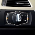 Yellow Red Color Carbon Fiber Car Headlight Switch Decorative Sticker for BMW E90 / E92 / E93 2005-2