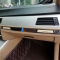 Three Color Carbon Fiber Car Left Driving Middle Control Decorative Sticker for BMW E90 / E92 / E93