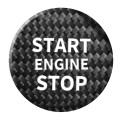 Car Carbon Fiber Engine Start Button Decorative Cover Trim for Volkswagen Tiguan L 2017-2019 (Black)