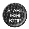 Car Carbon Fiber Engine Start Button Decorative Cover Trim for Land Rover Discovery 2016-2019 (Black