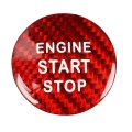 Car Carbon Fiber Engine Start Button Decorative Cover Trim for Toyota Highlander (Red)
