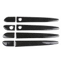 One Set Car Carbon Fiber Outside Door Handle with Smart Hole Decorative Sticker for Mazda CX-5 2017-