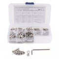 190 PCS 304 Stainless Steel Screws and Nuts M4 Hex Socket Head Cap Screws Gasket Wrench Assortment S