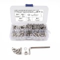 130 PCS 304 Stainless Steel Screws and Nuts M6 Hex Socket Head Cap Screws Gasket Wrench Assortment S