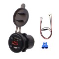 Universal Car Dual Port USB Charger Power Outlet Adapter 4.2A 5V IP66 with LED Digital Voltmeter + 6