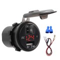 Universal Car Single Port USB Charger Power Outlet Adapter 2.4A 5V IP66 with LED Digital Voltmeter +