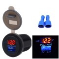 Universal Car Single Port USB Charger Power Outlet Adapter 2.1A 5V IP66 with LED Digital Voltmeter +