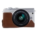1/4 inch Thread PU Leather Camera Half Case Base for Canon EOS M100 (Brown)