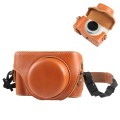 For Sony ZV-1F Vlog Camera Full Body Leather Camera Case Bag with Strap (Brown)