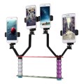 Smartphone Live Broadcast Bracket Dual Hand-held Selfie Mount Kits with 2x V-Bracket + 3x Phone Clip