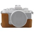 1/4 inch Thread PU Leather Camera Half Case Base for Nikon Z fc (Brown)