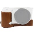 1/4 inch Thread PU Leather Camera Half Case Base for Sony ZV-E10 / ZV-E10L (Brown)