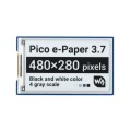 Waveshare 3.7 inch 480x280 Pixel E-Paper E-Ink Display Module for Raspberry Pi Pico, 4 Grayscale, SP